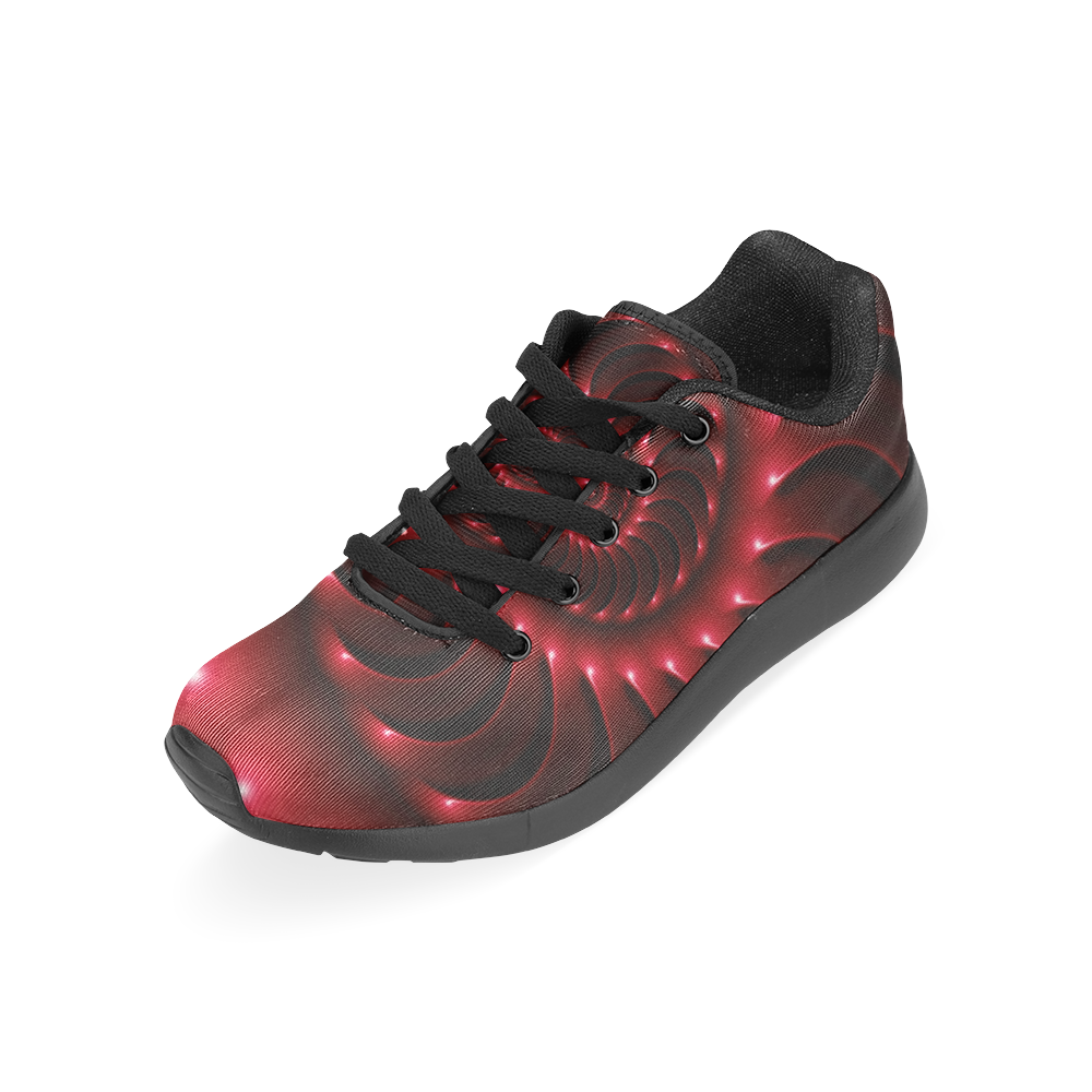 Glossy Red Spiral Women’s Running Shoes (Model 020)
