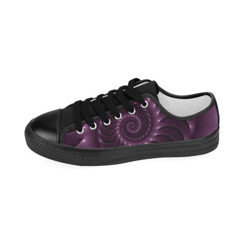 Glossy Plum Purple Spiral Women's Classic Canvas Shoes (Model 018)