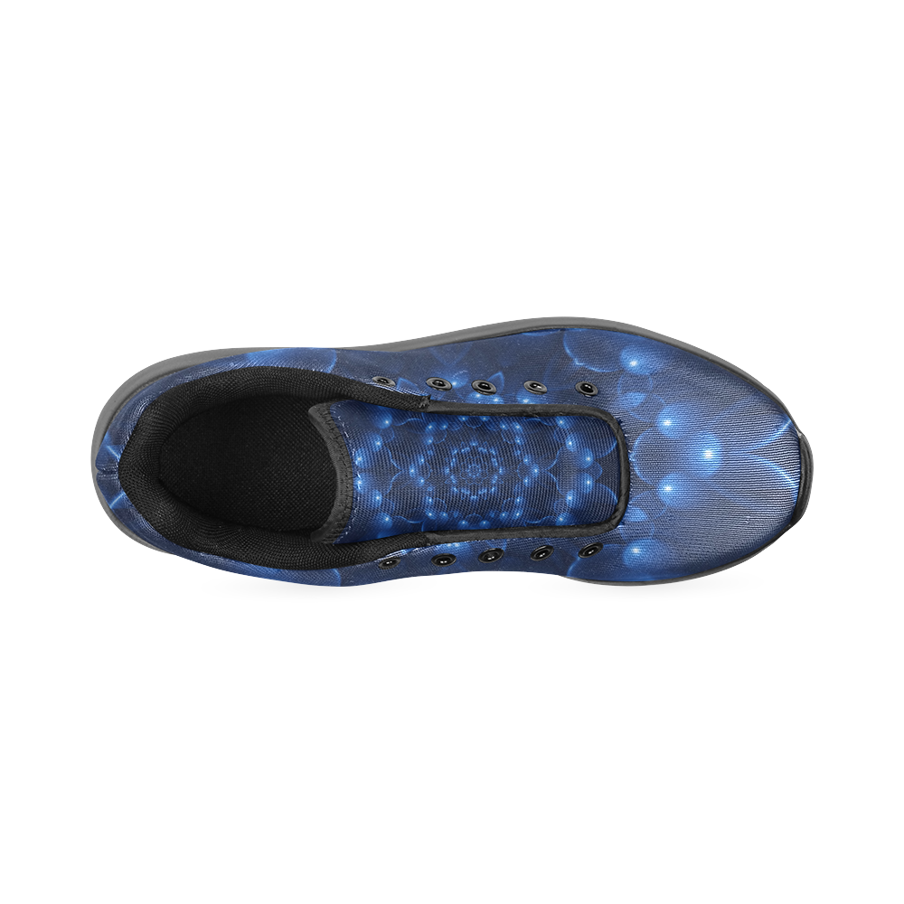 Glossy Blue Spiral Men’s Running Shoes (Model 020)