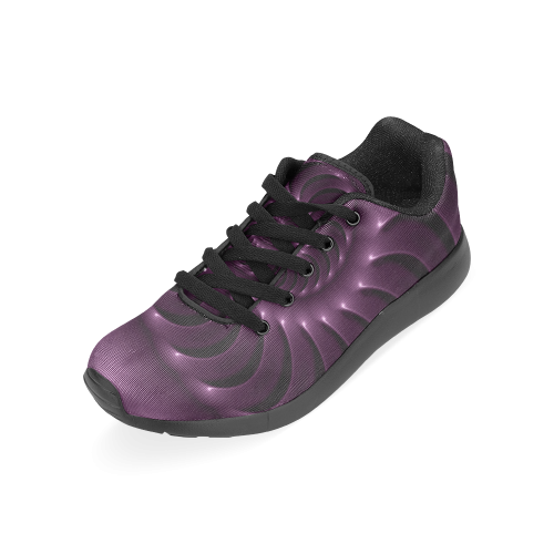 Glossy Plum Purple Spiral Men’s Running Shoes (Model 020)