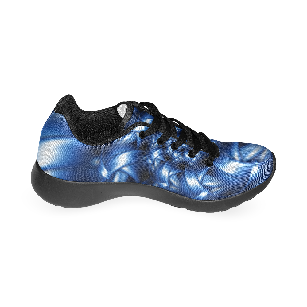 Glossy Blue Spiral Men’s Running Shoes (Model 020)