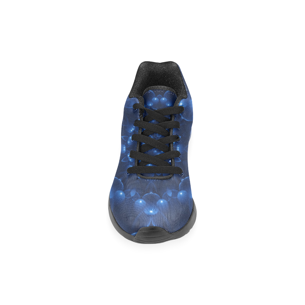 Glossy Blue Spiral Men’s Running Shoes (Model 020)