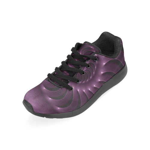 Glossy Plum Purple Spiral Women’s Running Shoes (Model 020)