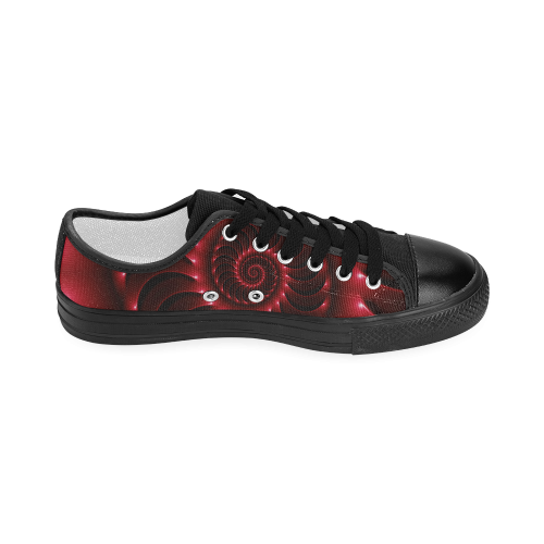 Glossy Red Spiral Women's Classic Canvas Shoes (Model 018)