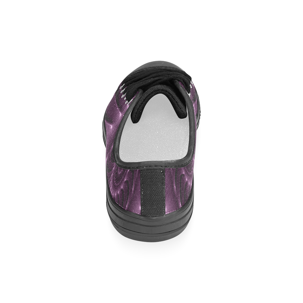 Glossy Plum Purple Spiral Women's Classic Canvas Shoes (Model 018)