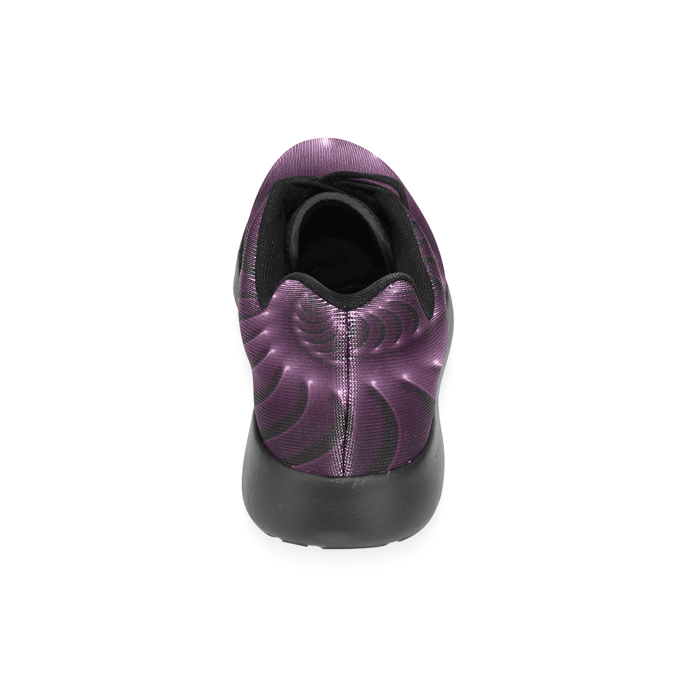 Glossy Plum Purple Spiral Women’s Running Shoes (Model 020)