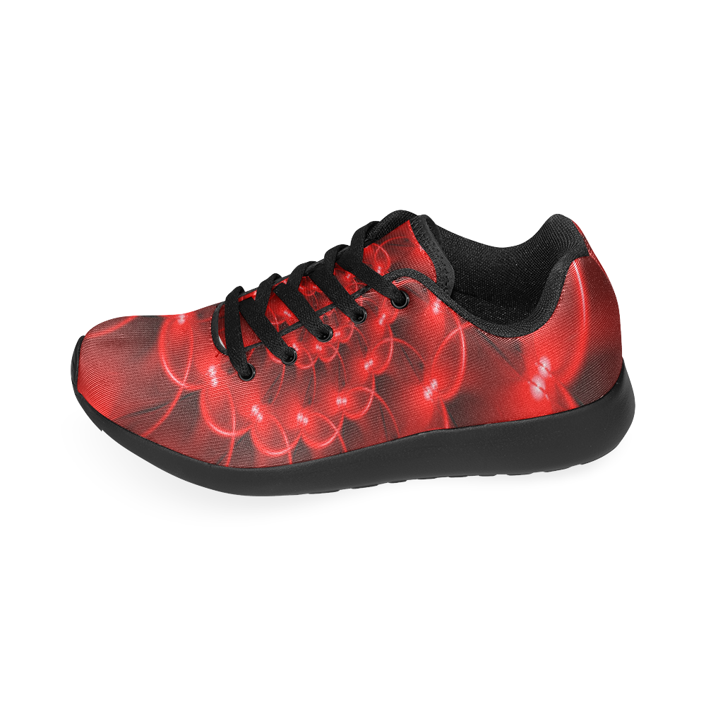 Glossy Red Spiral Men’s Running Shoes (Model 020)