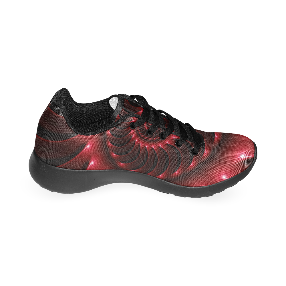 Glossy Red Spiral Women’s Running Shoes (Model 020)