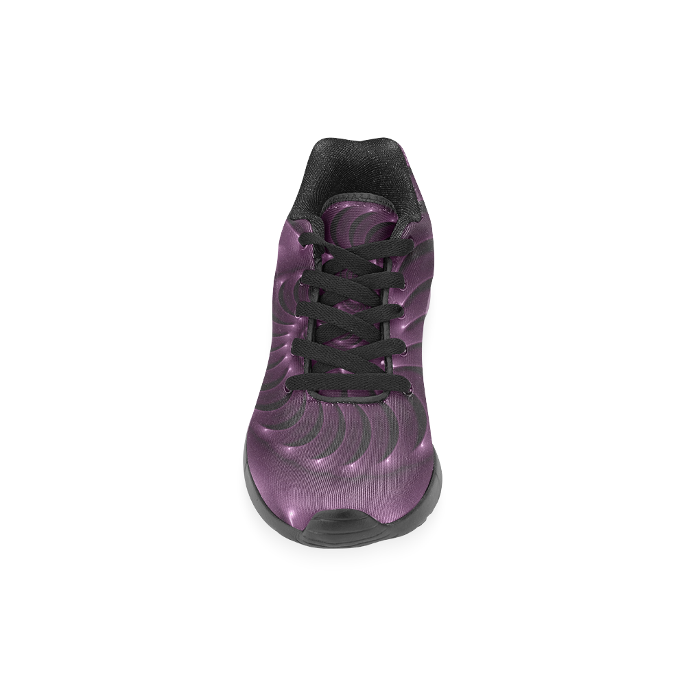 Glossy Plum Purple Spiral Men’s Running Shoes (Model 020)