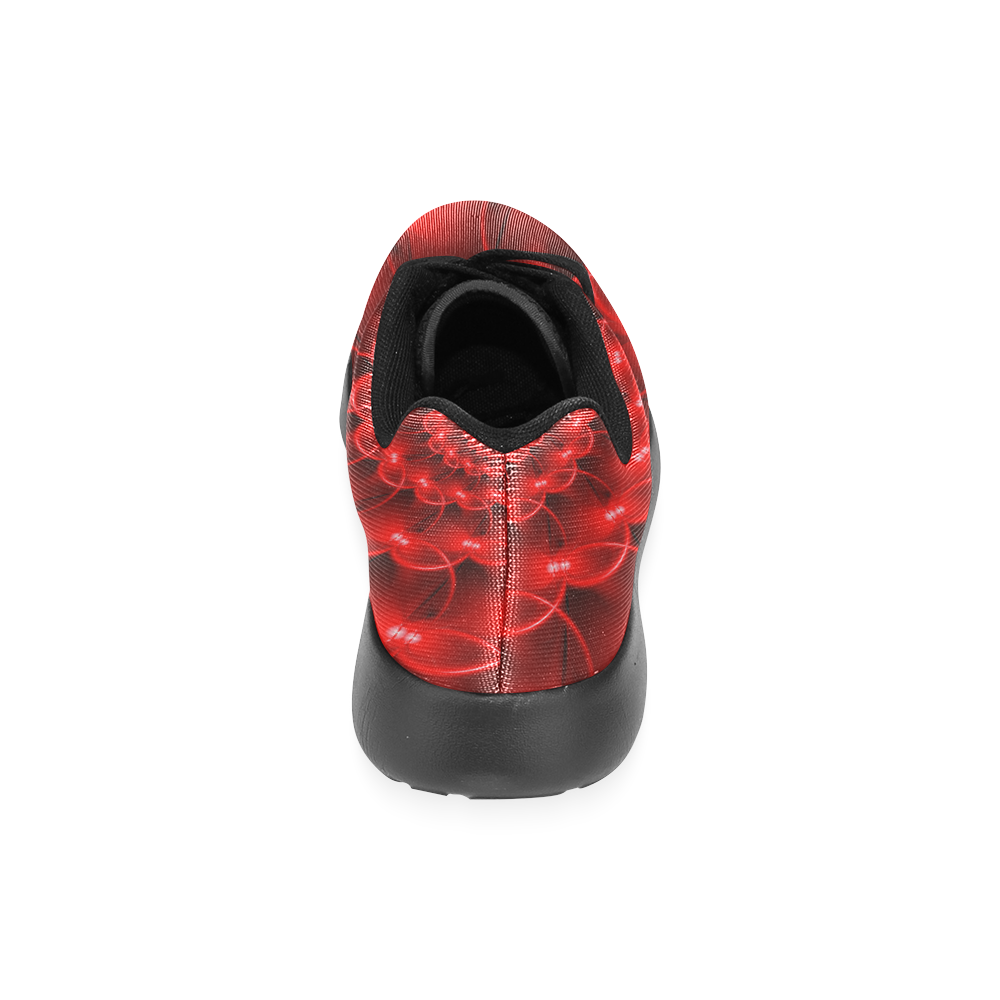 Glossy Red Spiral Men’s Running Shoes (Model 020)