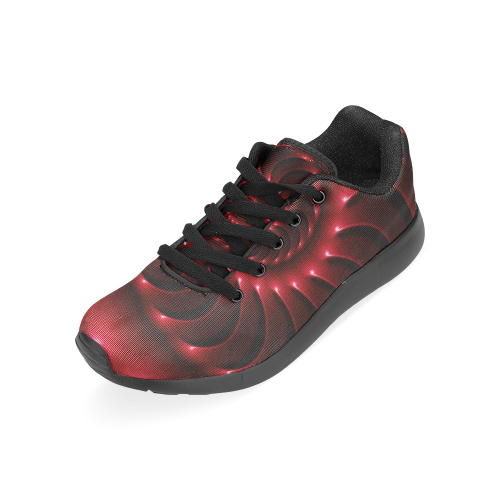 Glossy Red Spiral Men’s Running Shoes (Model 020)