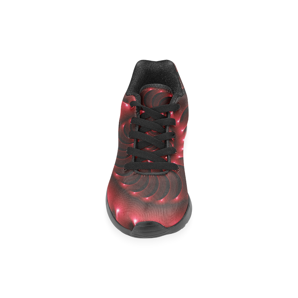 Glossy Red Spiral Women’s Running Shoes (Model 020)