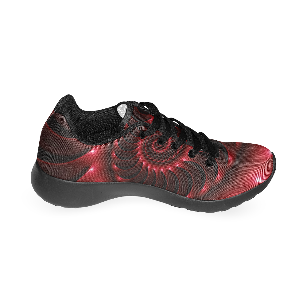 Glossy Red Spiral Men’s Running Shoes (Model 020)