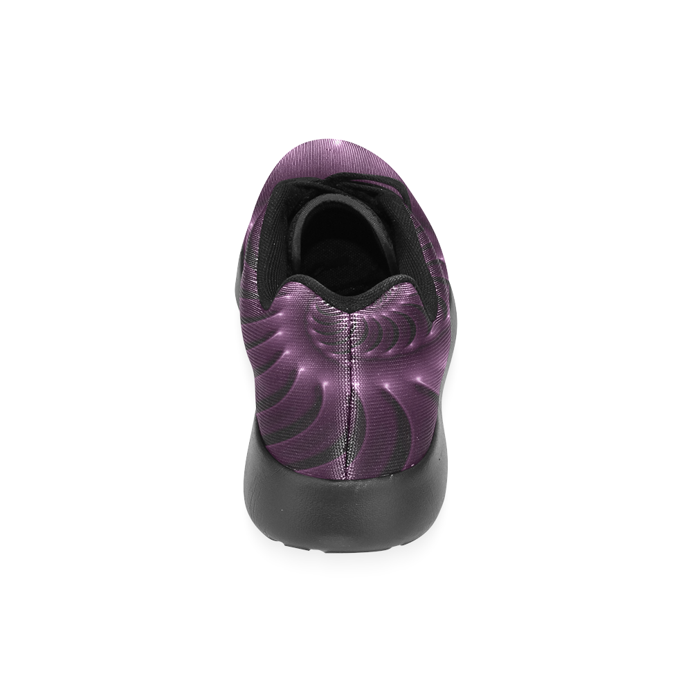 Glossy Plum Purple Spiral Men’s Running Shoes (Model 020)