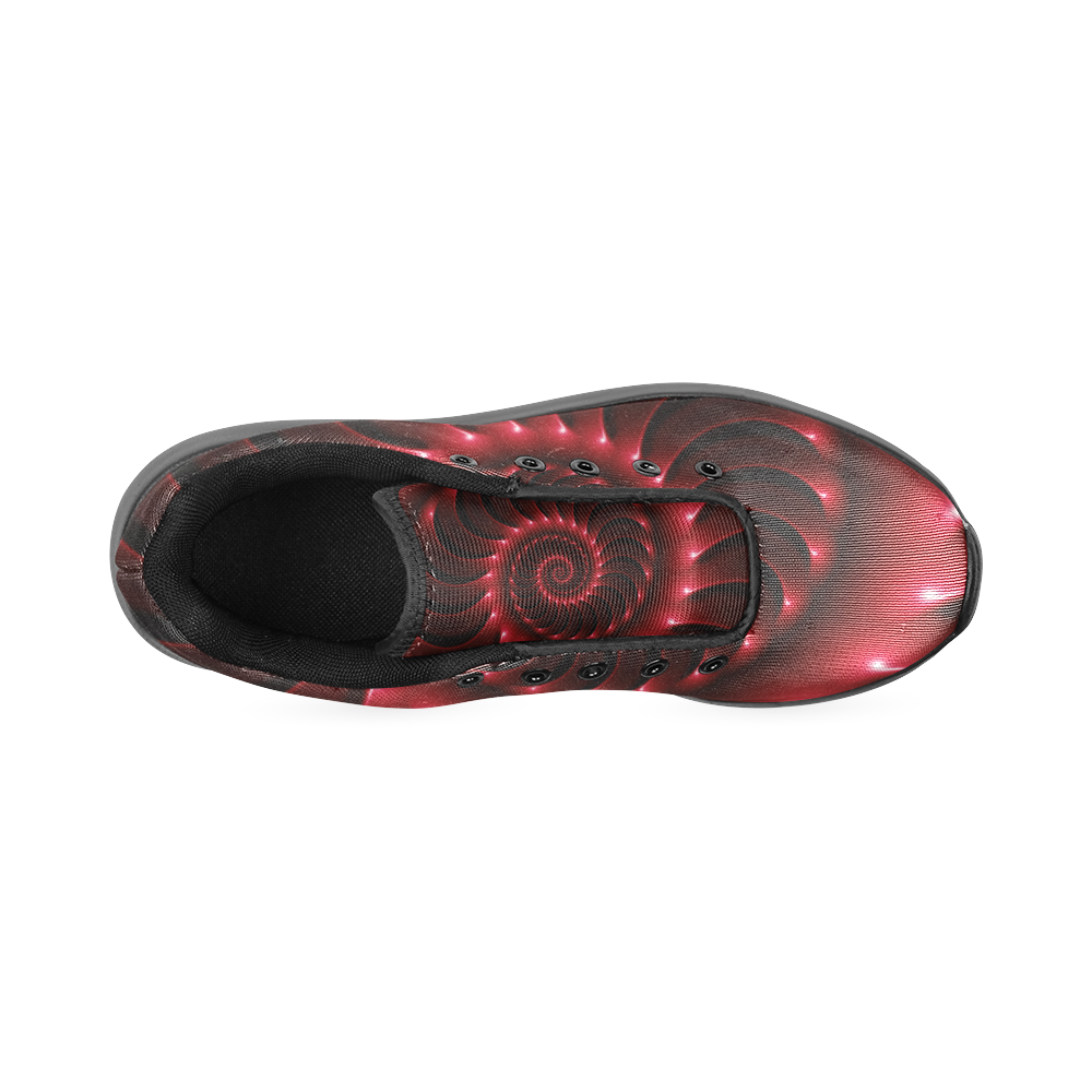 Glossy Red Spiral Women’s Running Shoes (Model 020)