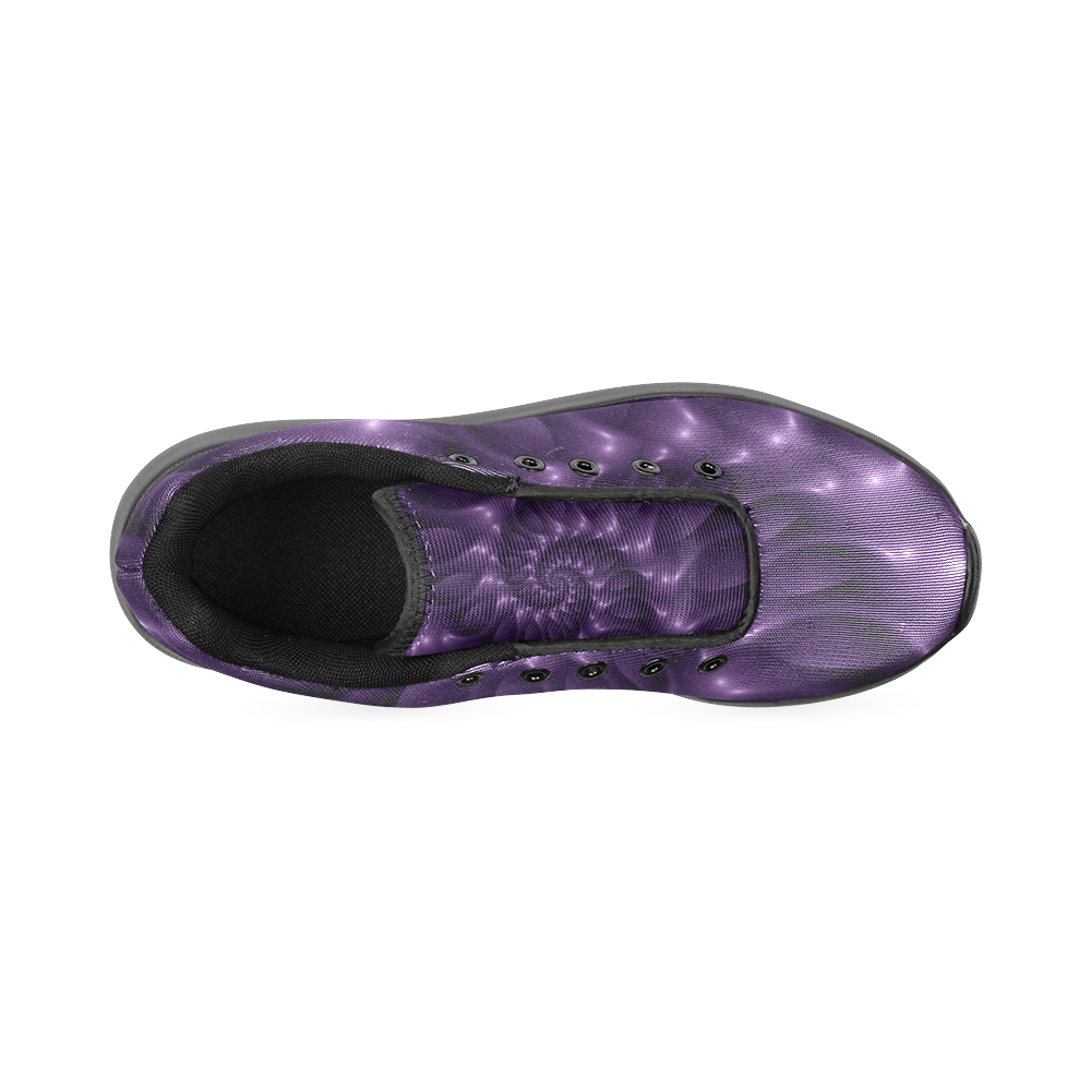 Glossy Purple Spiral Women’s Running Shoes (Model 020)