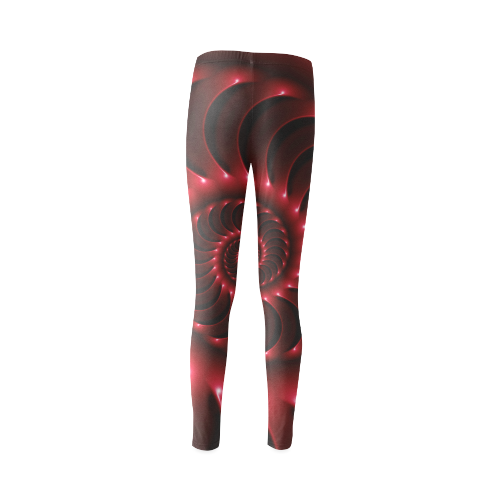 Glossy Red Spiral Cassandra Women's Leggings (Model L01)