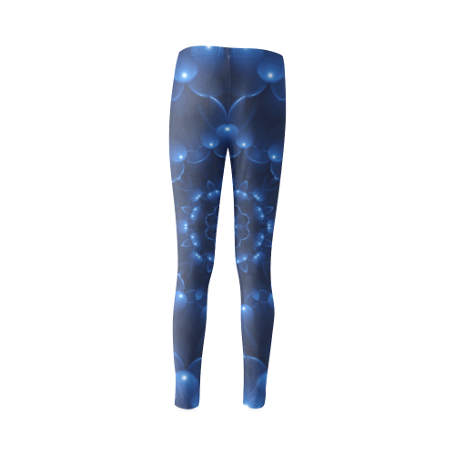 Glossy Blue Spiral Cassandra Women's Leggings (Model L01)