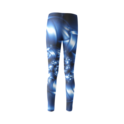 Glossy Blue Spiral Cassandra Women's Leggings (Model L01)