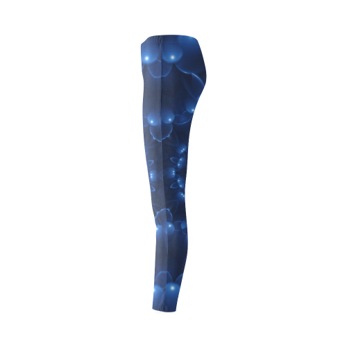 Glossy Blue Spiral Cassandra Women's Leggings (Model L01)