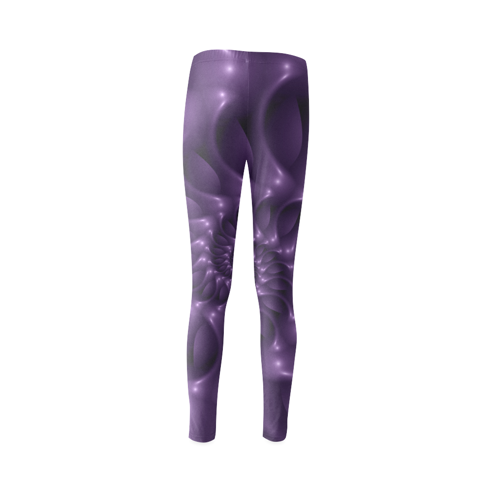 Glossy Purple Spiral Cassandra Women's Leggings (Model L01)