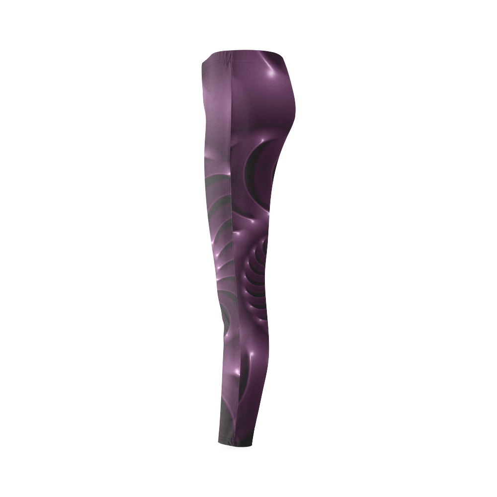Glossy Purple Spiral Cassandra Women's Leggings (Model L01)