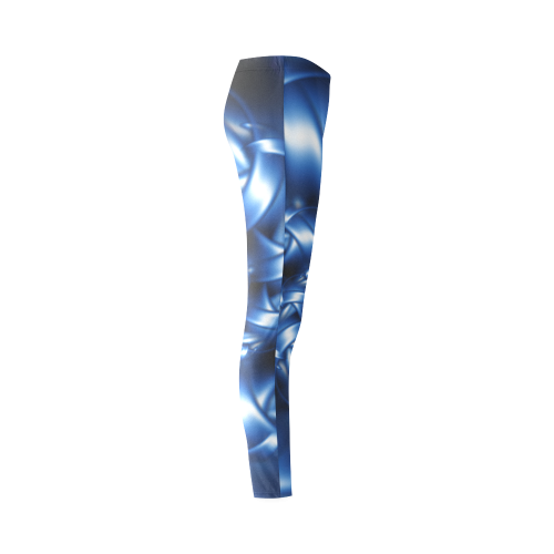 Glossy Blue Spiral Cassandra Women's Leggings (Model L01)