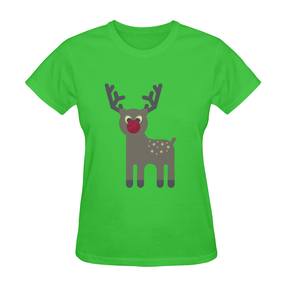 Red Nosed Reindeer Sunny Women's T-shirt (Model T05)