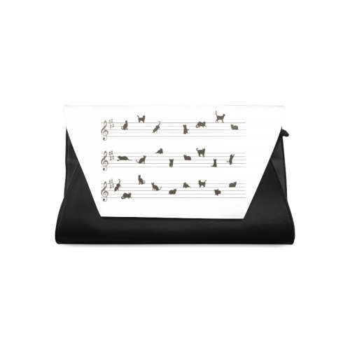 Conceptual Cat Song Musical Notes Clutch Bag (Model 1630)