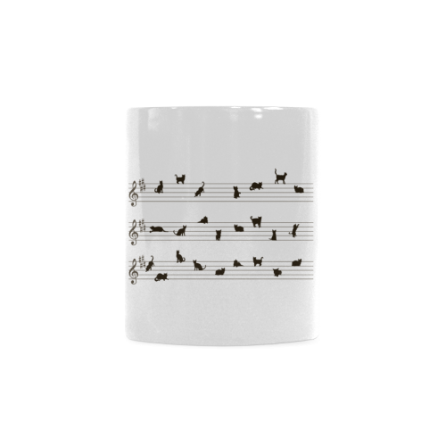 Conceptual Cat Song Musical Notation White Mug(11OZ)