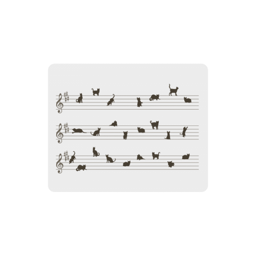 Conceptual Cat Song Musical Notation Rectangle Mousepad