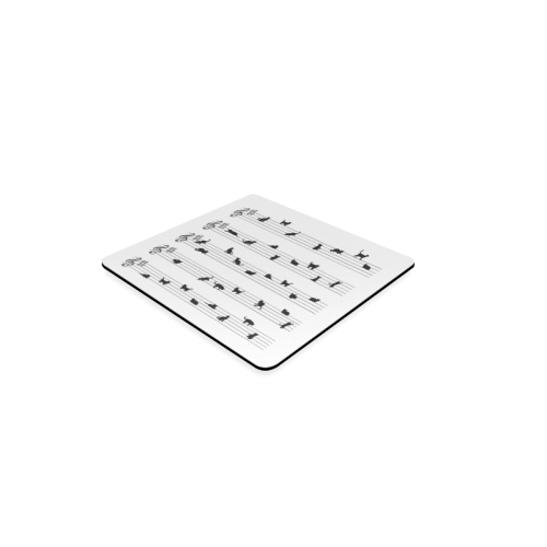 Conceptual Cat Song Musical Notation Square Coaster