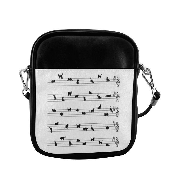 Conceptual Cat Song Musical Notes Sling Bag (Model 1627)