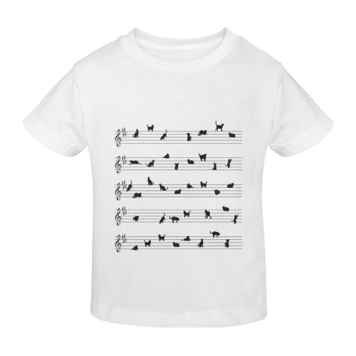 Conceptual Cat Song Music Notation Sheet Music Sunny Youth T-shirt (Model T04)