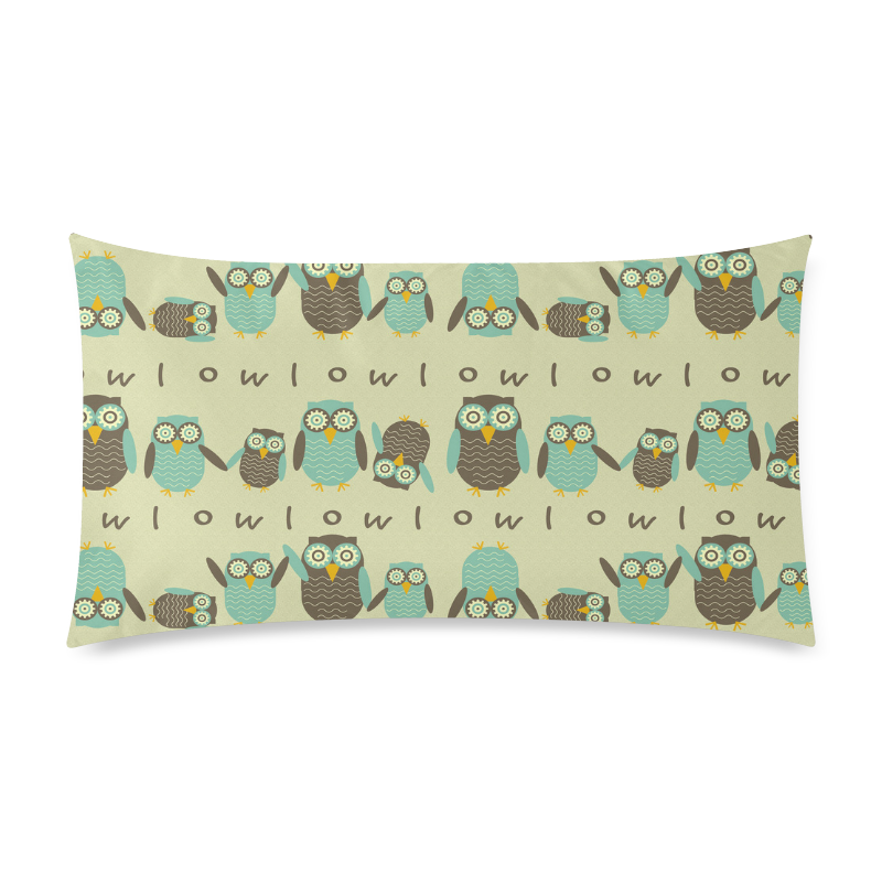 Energetic Owls Custom Rectangle Pillow Case 20"x36" (one side)