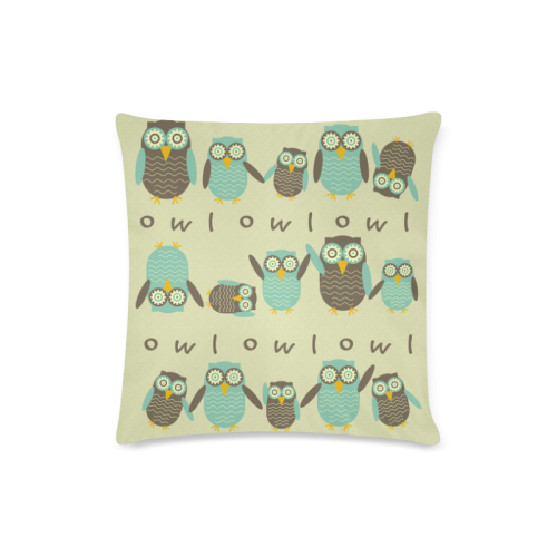 Engergetic Owls Custom Zippered Pillow Case 16"x16"(Twin Sides)
