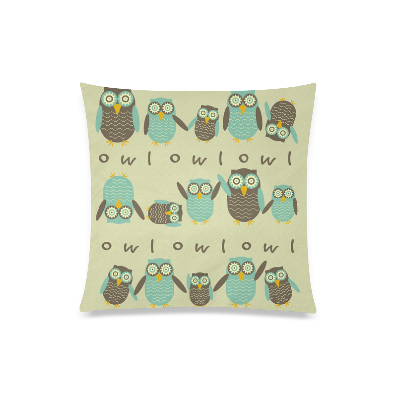 Engergetic Owls Custom Zippered Pillow Case 20"x20"(One Side)