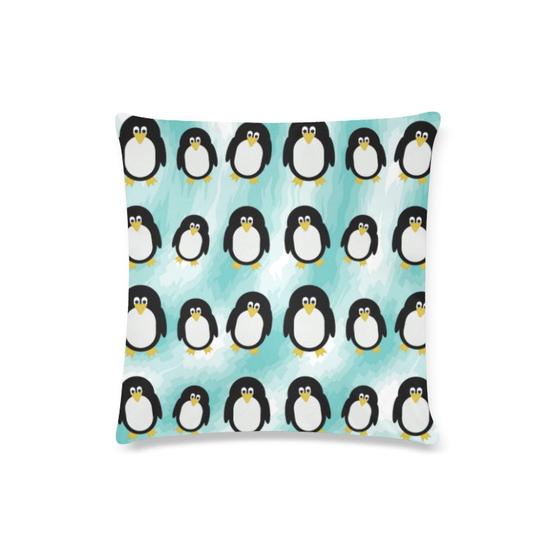 Penguins Custom Zippered Pillow Case 16"x16"(Twin Sides)