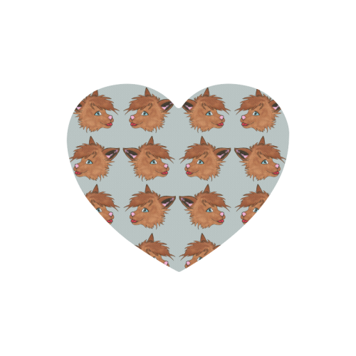 Puppy Motif Pattern by Kizzambi Heart-shaped Mousepad