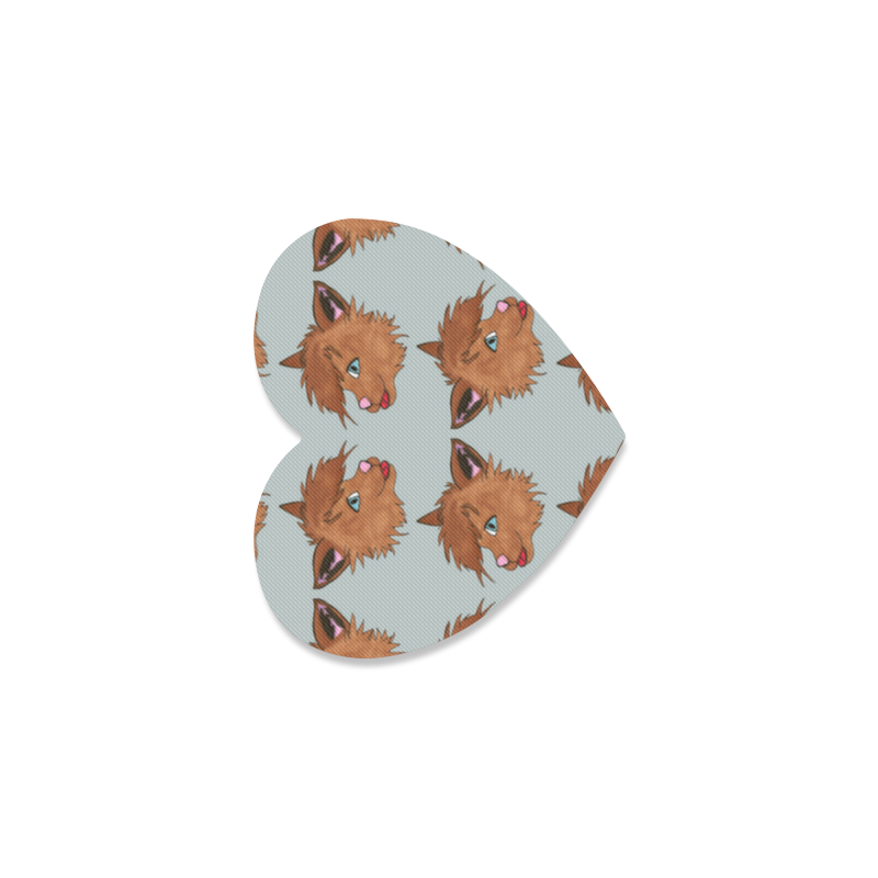 Puppy Motif Pattern by Kizzambi Heart Coaster