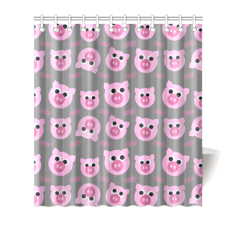 Piggy Party Shower Curtain 66"x72"