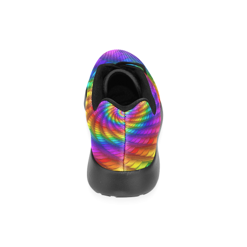 Psychedelic Rainbow Spiral Men’s Running Shoes (Model 020)