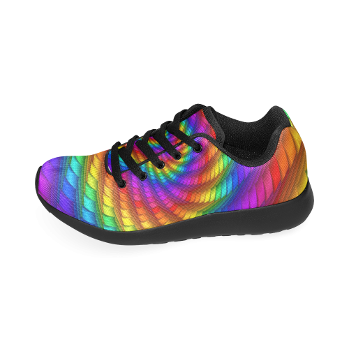 Psychedelic Rainbow Spiral Men’s Running Shoes (Model 020)