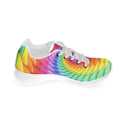 Psychedelic Rainbow Spiral Women’s Running Shoes (Model 020)