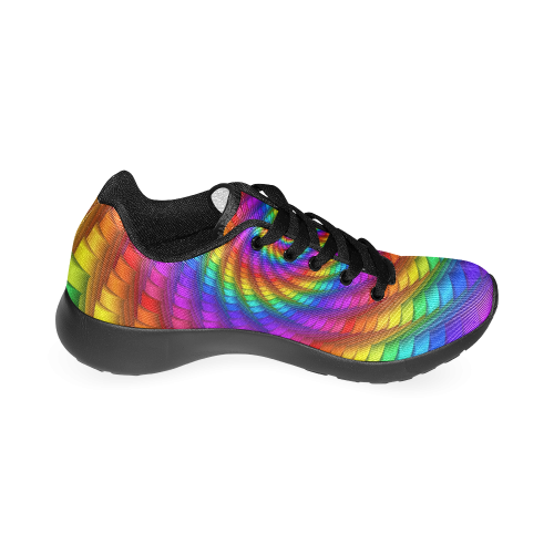 Psychedelic Rainbow Spiral Women’s Running Shoes (Model 020)