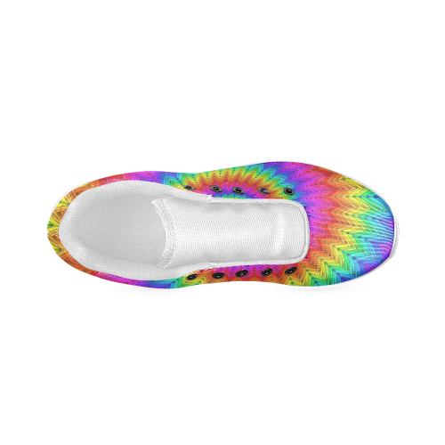 Psychedelic Rainbow Spiral Men’s Running Shoes (Model 020)