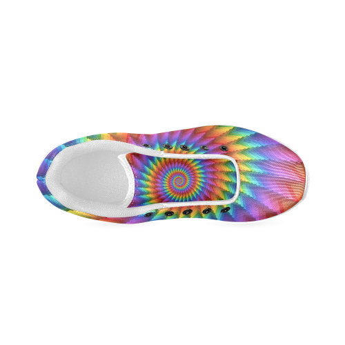 Psychedelic Rainbow Spiral Men’s Running Shoes (Model 020)