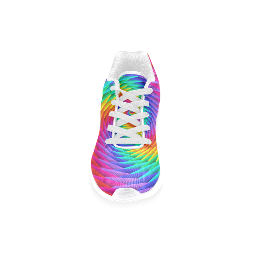 Psychedelic Rainbow Spiral Men’s Running Shoes (Model 020)