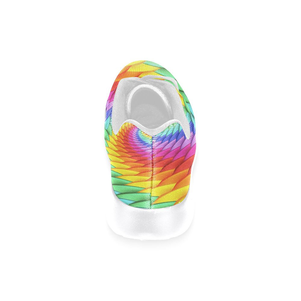 Psychedelic Rainbow Spiral Men’s Running Shoes (Model 020)