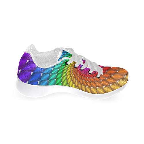 Psychedelic Rainbow Spiral Men’s Running Shoes (Model 020)